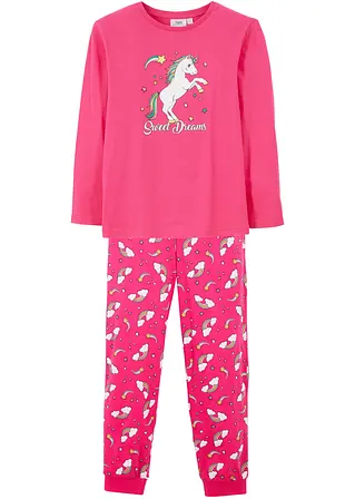 Pyjama (2-tlg. Set) in pink von vorne - bonprix