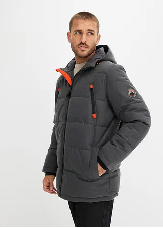 wasserabweisende Funktions-Winterjacke in grau von vorne (im Anschnitt) - bonprix