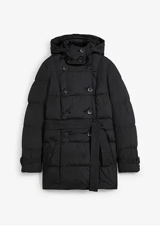 Gesteppte Cabanjacke in schwarz von vorne - bonprix