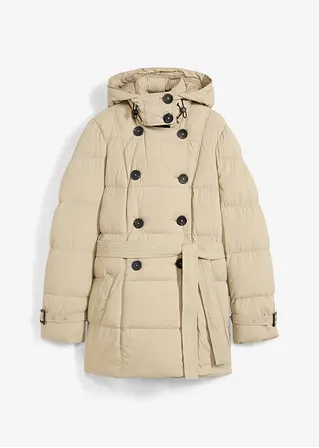 Gesteppte Cabanjacke in beige von vorne - bonprix