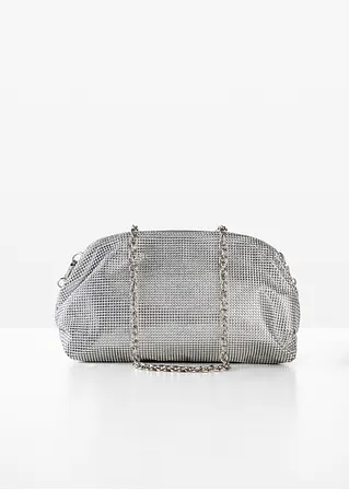 Clutch in silber von vorne - bonprix