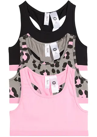 Bustier mit Bio-Baumwolle (3er Pack) in rosa von vorne - bonprix
