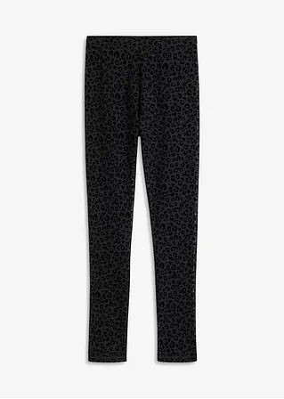 Leggings mit Samt Muster in schwarz von vorne - bonprix