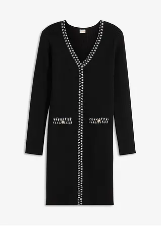 Strickkleid in schwarz von vorne - bonprix