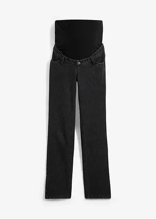 Umstandsjeans aus Baumwolle, Straight Leg in schwarz von vorne - bonprix