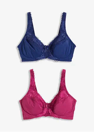 Minimizer BH mit Bügel (2er Pack) in blau von vorne - bonprix