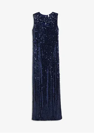 Paillettenkleid mit Cut-Out in blau von vorne - bonprix