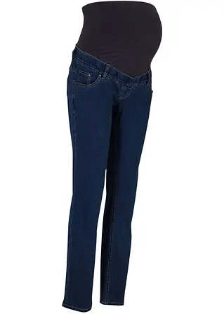 Umstandsjeans aus Bio-Baumwolle, Straight Leg in blau von vorne - bonprix