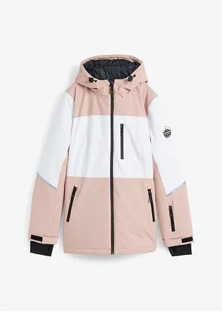 wasserdichte Ski Funktionsjacke mit Kapuze in rosa von vorne - bonprix