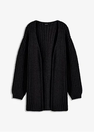grobe Strickjacke in schwarz von vorne - bonprix