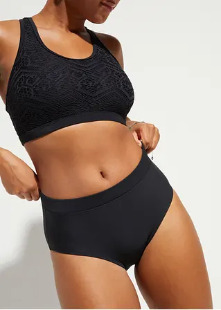 High Waist Light Shape-Bikinihose in schwarz von vorne - bonprix