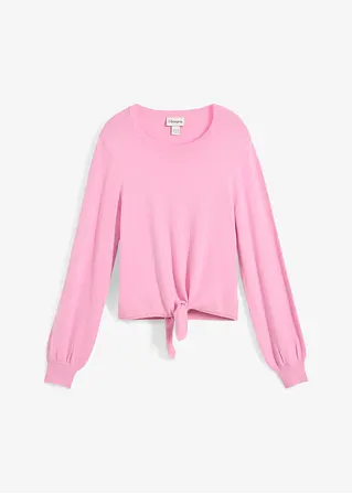 Feinstrickpullover aus Viskose-Mix in rosa von vorne - bonprix