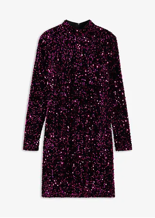 Paillettenkleid in schwarz von vorne - bonprix