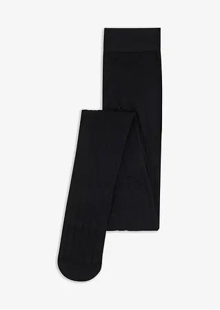 Strumpfhose mit Struktur 80den in schwarz von vorne - bonprix