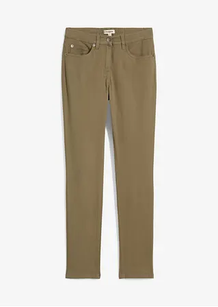 Slim-Fit-Jeans Mid Waist, Bequembund in grün von vorne - bonprix