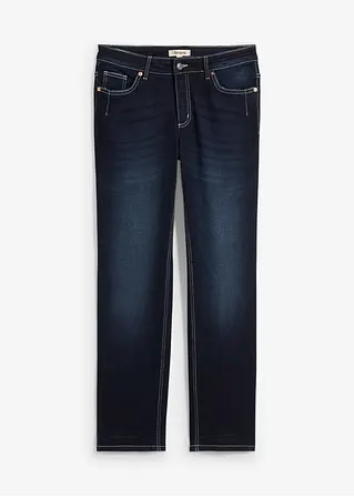 Straight Jeans Mid Waist, Stretch in blau von vorne - bonprix