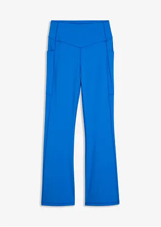 Komfort-Sport-Leggings mit Handytasche, ausgestellt in blau von vorne - bonprix