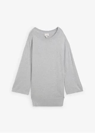Longpullover in grau von vorne - bonprix