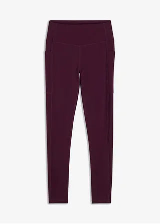 Komfort-Sport-Leggings mit Handytasche, schnelltrocknend in lila von vorne - bonprix