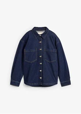 Jeanshemd, Oversized in blau von vorne - bonprix