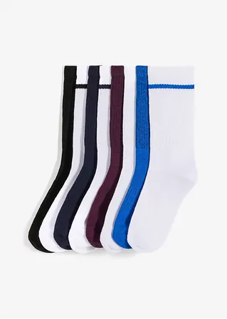 Tennissocken mit Innenfrottee in Sohle mit Bio-Baumwolle (8er Pack) in blau von vorne - bonprix