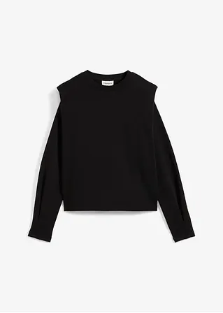 Sweatshirt aus reiner Baumwolle in schwarz von vorne - bonprix