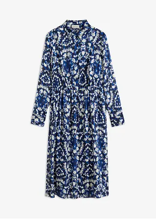 bedrucktes Midikleid in blau von vorne - bonprix