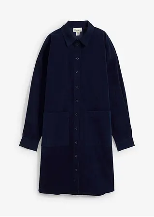 Minikleid aus feinem Cord in blau von vorne - bonprix