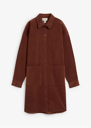 Minikleid aus feinem Cord in braun von vorne - bonprix