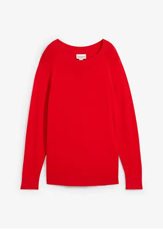 Feinstrickpullover in rot von vorne - bonprix