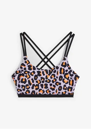 Bikini Oberteil schnelltrocknend in lila von vorne - bonprix