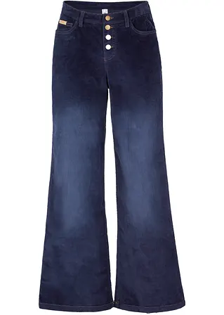 Cordhose aus Baumwolle mit Stretch in blau von vorne - bonprix