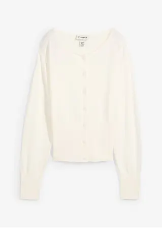 Feinstrickjacke in weiß von vorne - bonprix