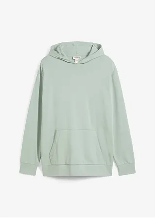 Kapuzensweatshirt aus reiner Bio-Baumwolle, Loose Fit in grau von vorne - bonprix