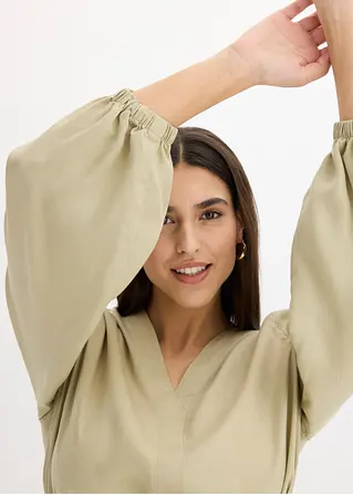 Kleid aus Lyocell mit Bindeband (2-tlg.-Set) in grün (Detailaufnahme) - bonprix