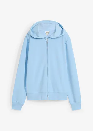 Kapuzen-Sweatjacke mit Reißverschluss in blau von vorne - bonprix