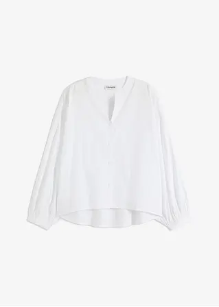 Vokuhila-Bluse in weiß von vorne - bonprix