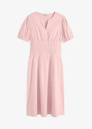 Midikleid mit elastischer Taille in rosa von vorne - bonprix