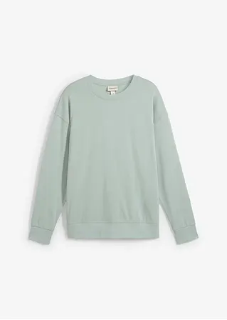 Sweatshirt aus reiner Bio-Baumwolle, Loose Fit in grün von vorne - bonprix