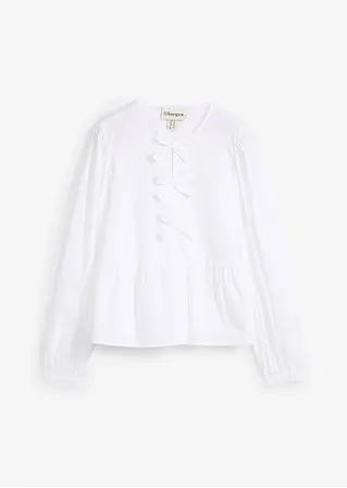 Bluse mit Schleifendetails in weiß von vorne - bonprix