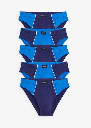 Slip (5er Pack) in blau von vorne - bonprix