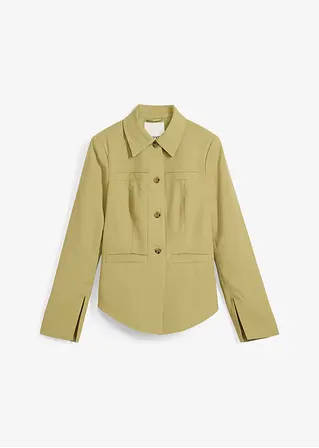 Taillierte Hemdjacke in grün von vorne - bonprix