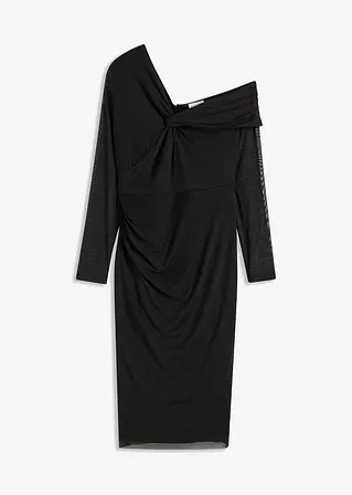 Figurbetontes Midikleid in schwarz von vorne - bonprix
