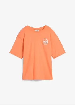 T-Shirt mit Druck in orange von vorne - bonprix
