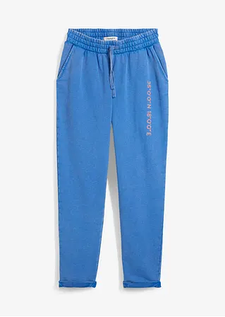 Bedruckte Sweathose aus schwerem Material in blau von vorne - bonprix