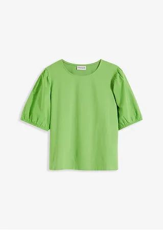 Shirt mit Ballonärmeln in grün von vorne - bonprix