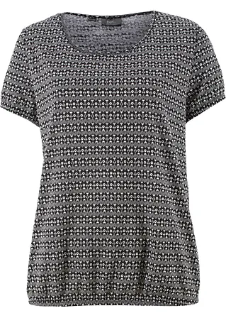 Shirt aus reiner Baumwolle in schwarz von vorne - bonprix
