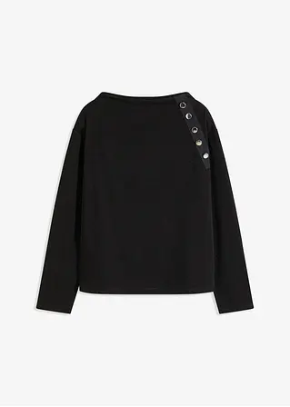Sweatshirt in schwarz von vorne - bonprix
