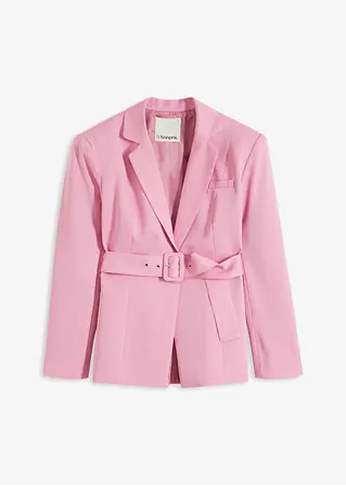 Hourglass-Blazer mit Gürtel in rosa von vorne - bonprix