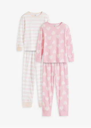 Pyjama mit Bio-Baumwolle (4-tlg. Set) in rosa von vorne - bonprix